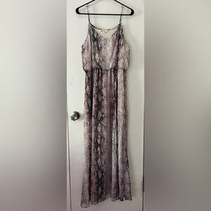 Peach Love California Multicolor Snake Print Dress